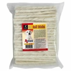 Antos Antos Rawhide White Roll Sticks 5" - 7-8 Mm - 100 Stuks