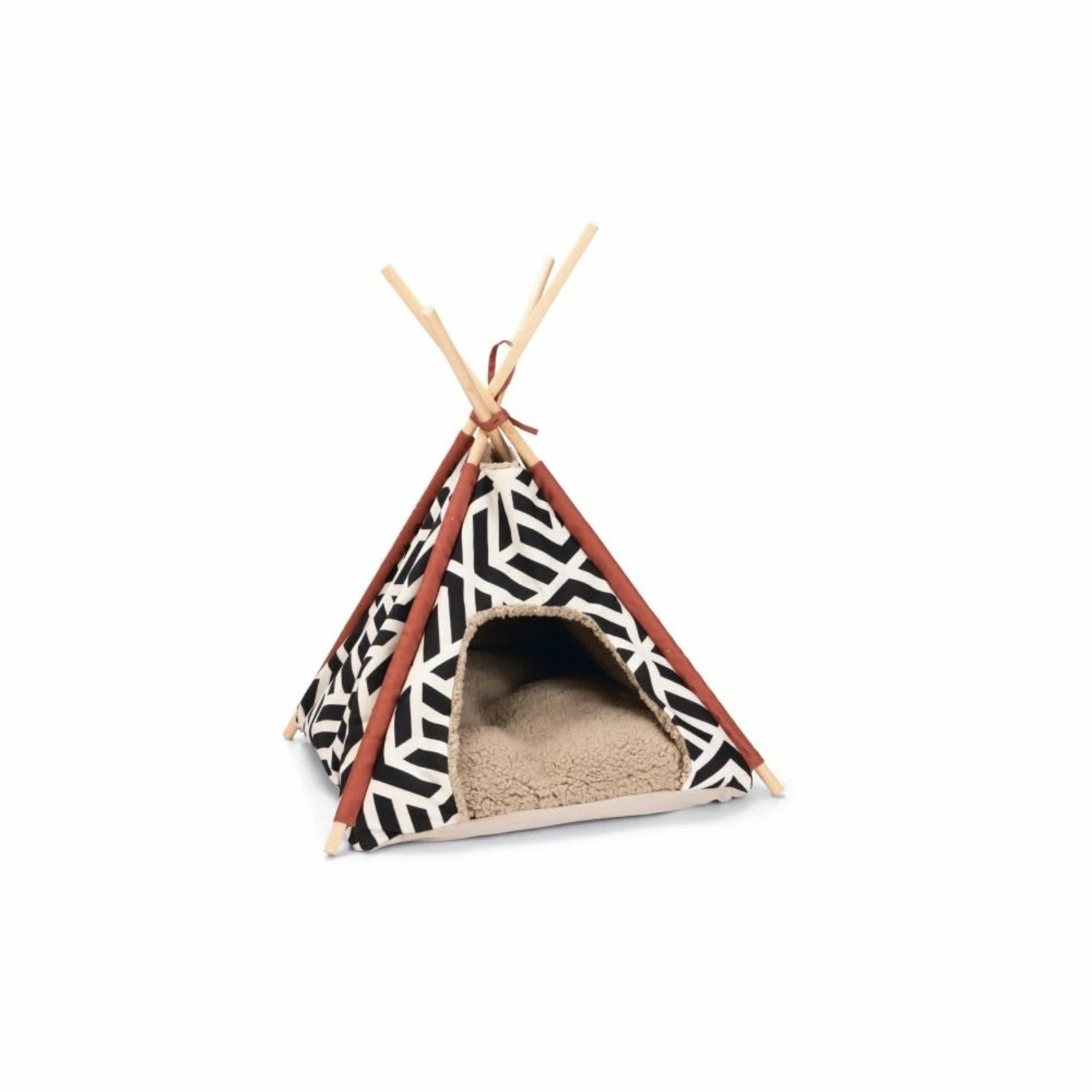 Beeztees Beeztees Tipi Tent Vigo - Wit/Zwart - 50x50x70 5 Beeztees Beeztees Tipi Tent Vigo - Wit/Zwart - 50x50x70 - Afbeelding 3