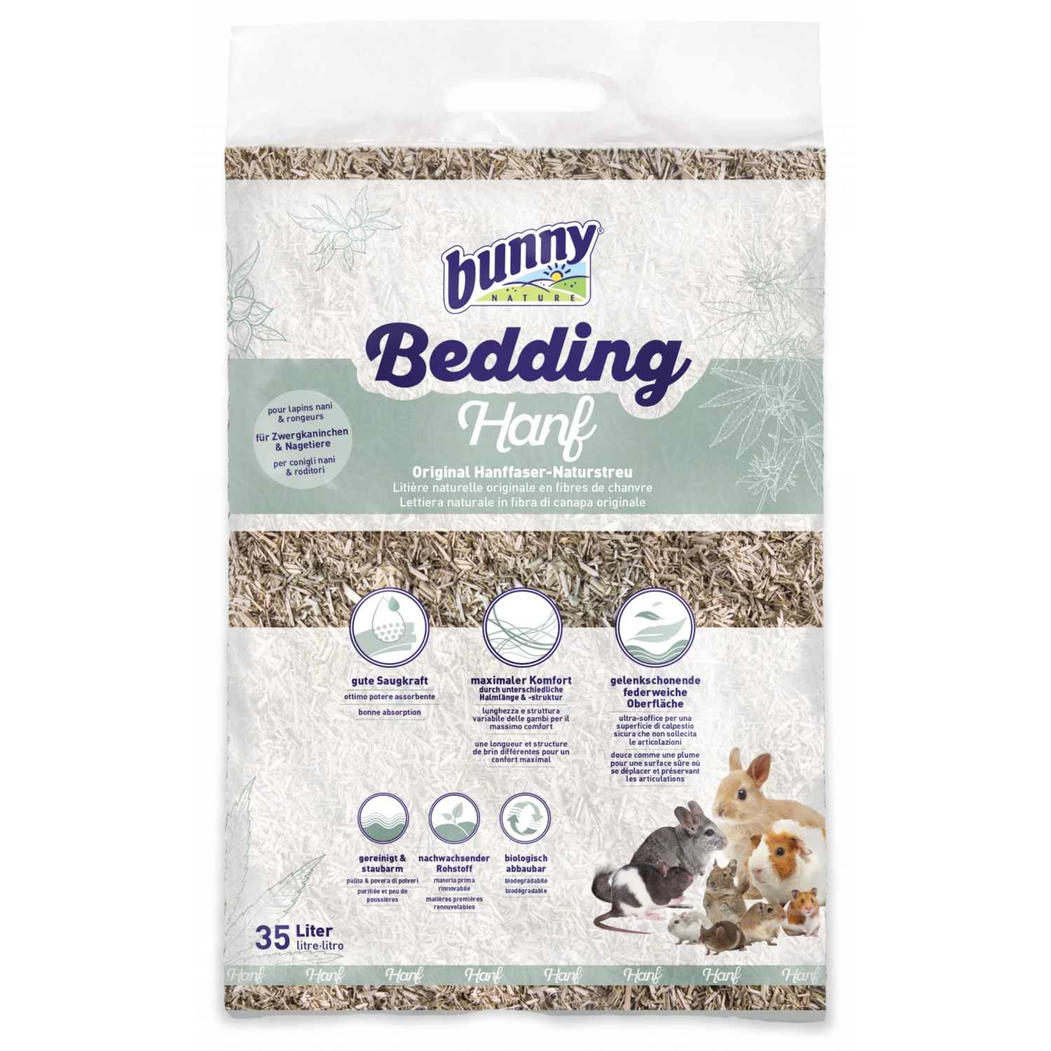 Bunny Nature Bunny Nature - Bunnybedding Hennepvezel - 35 Liter 3 Bunny Nature Bunny Nature - Bunnybedding Hennepvezel - 35 Liter