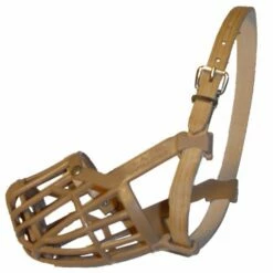 Gebr. De Boon Boon Plastic Muilkorf Met Leren Band - Beige -Puur Winkel gebr de boon boon plastic muilkorf met leren band 2