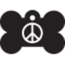 IMARC Hondenpenning – Bot – Peace – Zwart