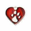 IMARC Hondenpenning – Hart – Poot Zilver - Rood -Puur Winkel imarc hondenpenning hart poot zilver rood