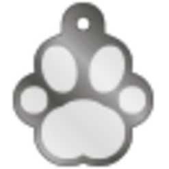 IMARC Hondenpenning - Pootvorm Antraciet Met Zilver Groot