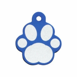 IMARC Hondenpenning - Pootvorm Blauw Met Zilver Groot