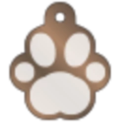 IMARC Hondenpenning - Pootvorm Brons Met Zilver Groot