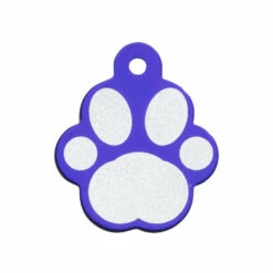 IMARC Hondenpenning - Pootvorm Paars Met Zilver Groot