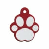 IMARC Hondenpenning - Pootvorm Rood Met Zilver Groot -Puur Winkel imarc hondenpenning pootvorm rood met zilver groot
