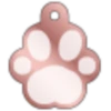 IMARC Hondenpenning - Pootvorm Rose Goud Met Zilver Groot -Puur Winkel imarc hondenpenning pootvorm rose goud met zilver