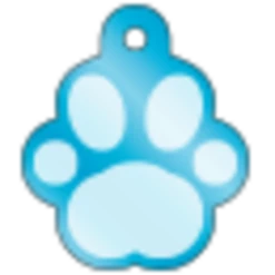 IMARC Hondenpenning - Pootvorm Turquoise Met Zilver Groot