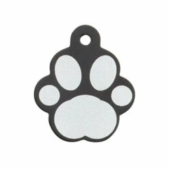 IMARC Hondenpenning - Pootvorm Zwart Met Zilver Groot