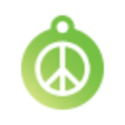 IMARC Hondenpenning – Rond – Peace – Groen -Puur Winkel imarc hondenpenning rond peace groen 2