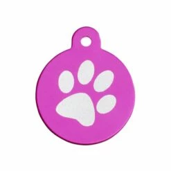 IMARC Hondenpenning – Rond – Poot – Roze -Puur Winkel imarc hondenpenning rond poot roze 2