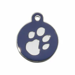 IMARC Hondenpenning – Rond – Poot Zilver – Blauw