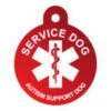 IMARC Hondenpenning - Rond - Service Dog Autism Support Dog - Rood - Groot -Puur Winkel imarc hondenpenning rond service dog autism suppor