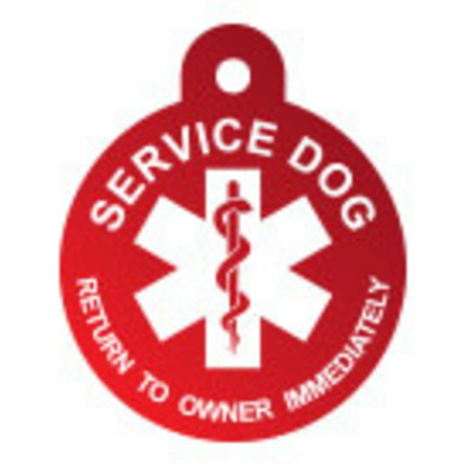 IMARC Hondenpenning - Rond - Service Dog Return To Owner Immediately - Rood 3 IMARC Hondenpenning - Rond - Service Dog Return To Owner Immediately - Rood