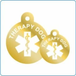 IMARC Hondenpenning - Rond - Therapy Dog - Goud -Puur Winkel imarc hondenpenning rond therapy dog goud 2