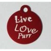 IMARC Kattenpenning – Rond – Live Love Purr – Rood - Klein Ø2 Cm
