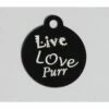IMARC Kattenpenning – Rond – Live Love Purr – Zwart - Klein Ø2 Cm