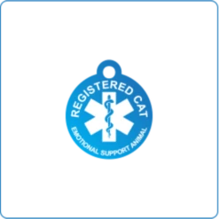 IMARC Kattenpenning – Rond – Registered Cat Emotional Support Animal – Blauw - Klein Ø2 Cm