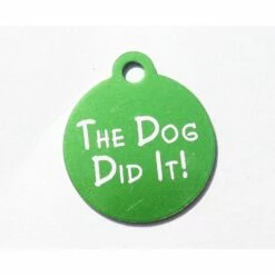 IMARC Kattenpenning – Rond – The Dog Did It!– Groen - Klein Ø2 Cm