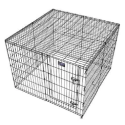 Midwest Dak Voor Zwart Metalen Ren Met Deur