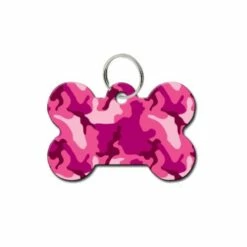 Pet Scribe Hondenpenning - Camouflage Bot - Roze