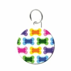 Pet Scribe Hondenpenning - Design Opdruk Groot Rond - Multicolor Botjes