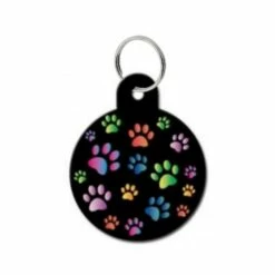 Pet Scribe Hondenpenning - Design Opdruk Groot Rond - Multicolor Pootjes