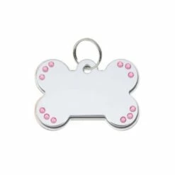 Pet Scribe Hondenpenning - Glamour Bot - Met Roze Aurora Swarovski Steentjes