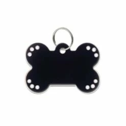 Pet Scribe Hondenpenning - Glamour Met Aurora Swarovski Groot Bot - Zwart Met Heldere Steentjes