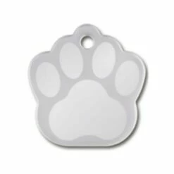 Pet Scribe Hondenpenning - Pootvorm - Chroom Geëtst