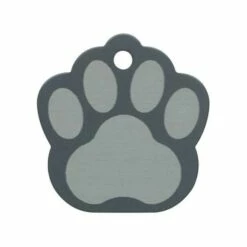 Pet Scribe Hondenpenning - Pootvorm - Grijs Geëtst