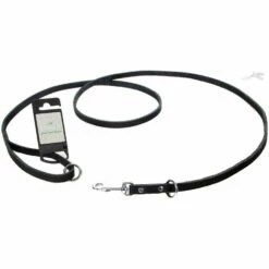 Tijssen Hondenriem Vario Vetleer Zwart