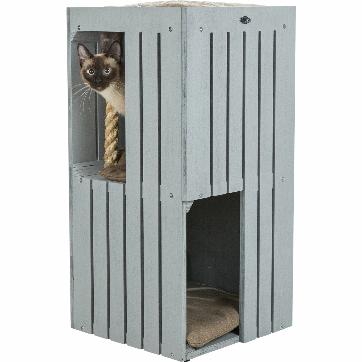 Trixie Trixie BE NORDIC Cat Tower Juna - 38x38x77 Cm - Grijs 7 Trixie Trixie BE NORDIC Cat Tower Juna - 38x38x77 Cm - Grijs - Afbeelding 5
