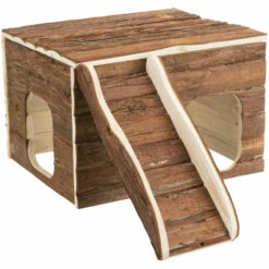 Trixie Trixie Houten Huis Gunnar Met Koel Of Verwarm Mogelijkheid 47x30x37-68 Cm