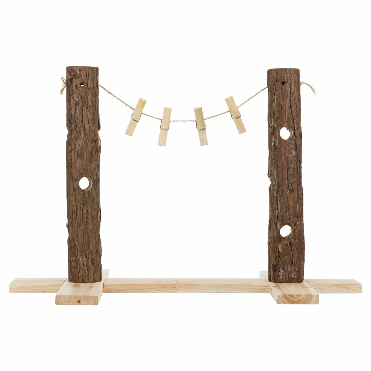 Trixie Trixie Natural Living - Houten Duo Voerboom Schorshout - 53x34x25 Cm 4 Trixie Trixie Natural Living - Houten Duo Voerboom Schorshout - 53x34x25 Cm - Afbeelding 2