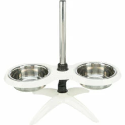 Trixie Voerstandaard Melamine-RVS - 2 × 2.4 L - ø 25 Cm - Wit