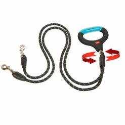 Wigzi Wigzi Dual Doggie Gel Leash - Small - Black